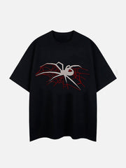 Spider Hotfix Rhinestones Print Tee