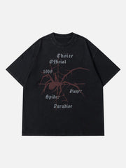 Spider Print Washed Tee
