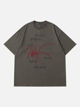Spider Print Washed Tee