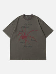 Spider Print Washed Tee