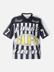 Sports Letter Stripe Print Jersey T-Shirt