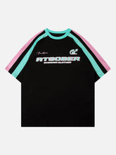 Sports Style Color-Blocked Splicing T-Shirt