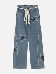 Star Embroidery Jeans