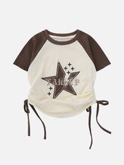 Star Printing Drawstring Tee