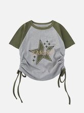 Star Printing Drawstring Tee