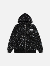 Stars Full Print Zip-Up Hoodie