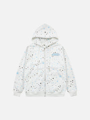 Stars Full Print Zip-Up Hoodie