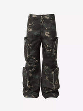 Street Dark Camouflage Zipper Cargo Pants