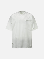 Street Dirty-Dye Distressed Cut Pocket T-Shirt