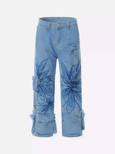 Street Hand-Painted Graffiti Wide-Leg Jeans