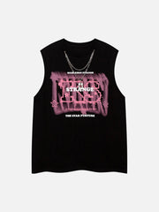 Street Retro Star Chain Print Vest