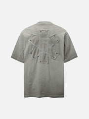 Street Split Studded Patch T-Shirt