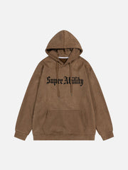 Suede Cross Print Hoodie