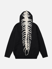 Tailbone Pattern Jacquard Sweater Hoodie