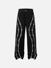 Thorn Chain Embroidered Jeans
