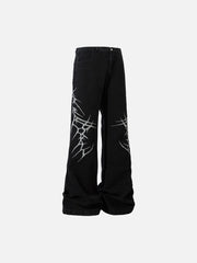 Thorn Embroidered Straight-Leg Jeans