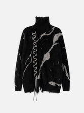 Tie-Dye Bandage Turtleneck Sweater