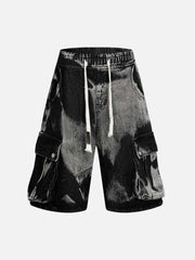 Tie-Dye Drawstring Cargo Jorts