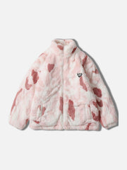 Tie-Dye Heart Sherpa Coat