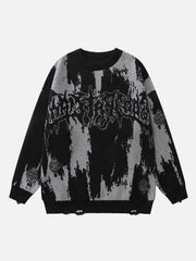 Tie Dye Letter Print Sweater