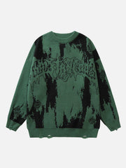 Tie Dye Letter Print Sweater