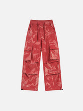 Tie-Dye Pleated Corduroy Multi-Pocket Pants