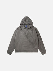 Vintage Asymmetric Woven Knit Hoodie