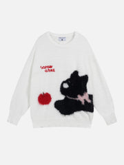 Vintage Cartoon Little Dog Leisure Sweater