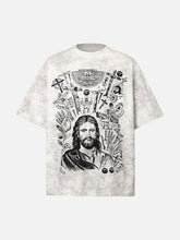 Vintage Cross Figure Print T-Shirt
