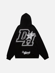 Vintage "DH" Print Hoodie