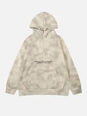 Vintage Dirty Tie-Dye Half Zip-Up Hoodie
