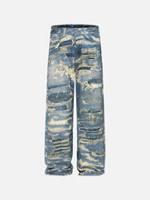 Vintage Distressed Print "Ripped" Jeans