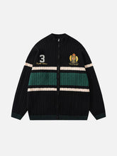 Vintage Embroidery Collision Color Leisure Sweater