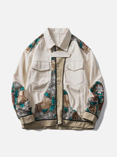 Vintage Flower Embroidery Stitching Jacket