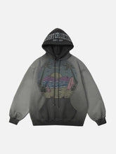 Vintage Gradient Hooded Loose Sweatshirt