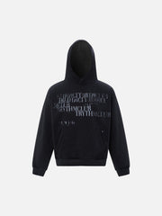 Vintage Gradient Slogan Letters Print Hoodie