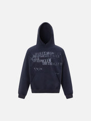 Vintage Gradient Slogan Letters Print Hoodie