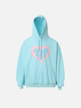 Vintage Heart Print Hoodie