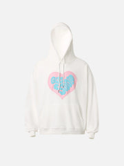 Vintage Heart Print Hoodie