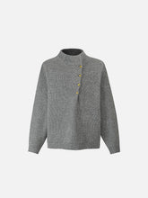 Vintage High-Neck Button Leisure Sweater