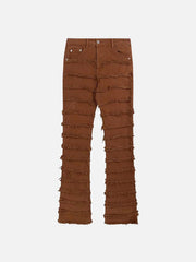 Vintage Layered Raw Edge Slim Jeans