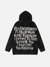 Vintage Lettering Seahorse Fur Hoodie