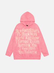 Vintage Lettering Seahorse Fur Hoodie