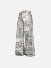 Vintage Newspaper Digital Print Pants