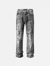 Vintage Paisley Digital Print Straight Jeans