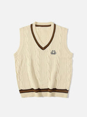Vintage Preppy Style Knit Sweater Vest
