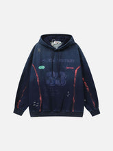 Vintage Print hole Academic Style Hoodie