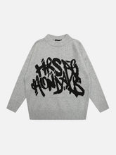 Vintage street Letter Embroidery Sweater