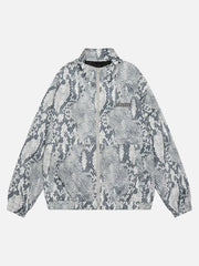 Vintage Vibe Print Windbreaker Jacket