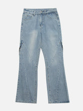 Vintage Wash Adjustable Zip Jeans